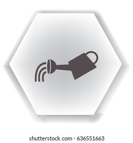 Flat icon. Watering can with water.