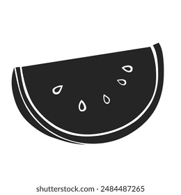 Flat icon of watermelon in black color