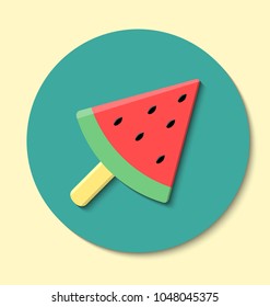 Flat Icon Watermelon Ice Cream