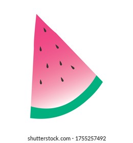 Icono plano de la sandía aislado en fondo blanco