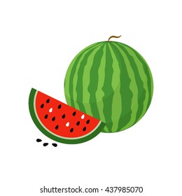 Flat icon watermelon. Vector illustration.