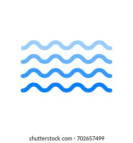 Flat icon wave. Different shades of blue wave. Vector illustration.