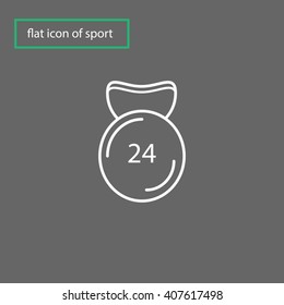 Flat icon of weight on gray background