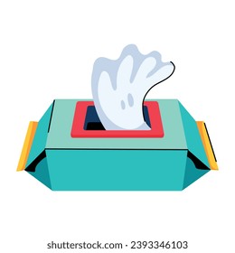 A flat icon of wet wipes 