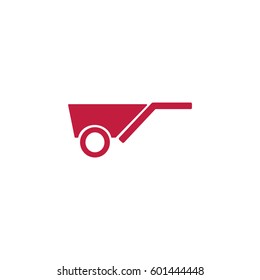 Flat icon. Wheelbarrow.