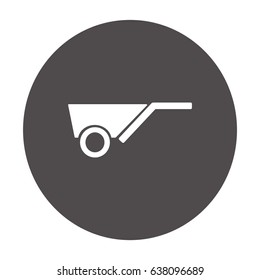 Flat icon. Wheelbarrow.