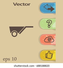 Flat icon. Wheelbarrow.