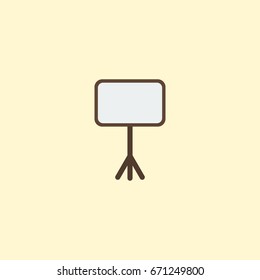 Flat Icon Whiteboard Element. Vector Illustration Of Flat Icon Board Stand Isolated On Clean Background. Can Be Used As Whiteboard, Board And Stand Symbols.