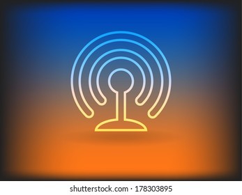 Flat icon of wifi