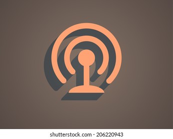 Flat icon of wifi
