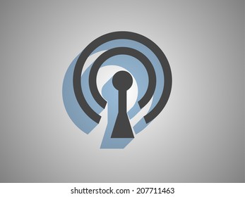 Flat icon of wifi
