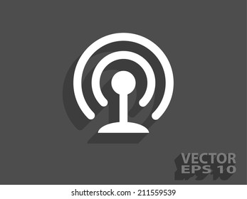 Flat icon of wifi