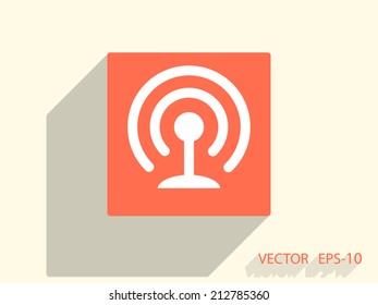 Flat icon of wifi