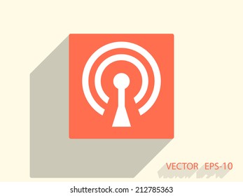 Flat icon of wifi