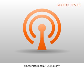 Flat icon of wifi
