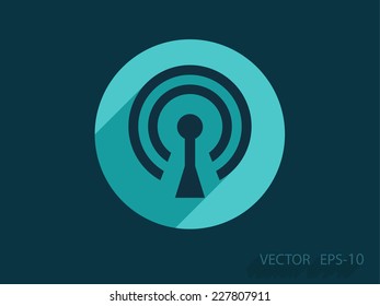 Flat icon of wifi