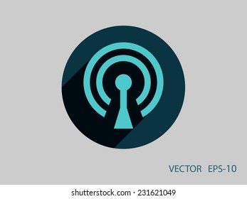 Flat icon of wifi