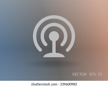 Flat icon of wifi