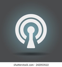 Flat icon of wifi