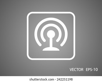 Flat icon of wifi