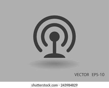 Flat icon of wifi