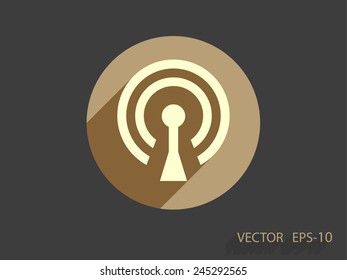 Flat icon of wifi