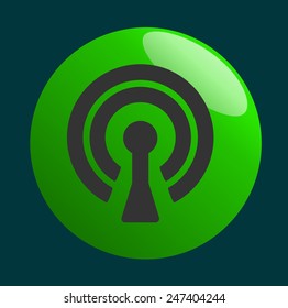Flat icon of wifi
