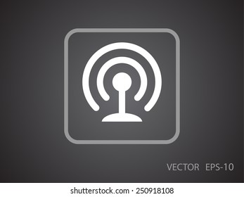 Flat icon of wifi