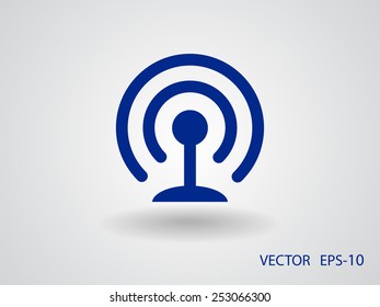 Flat icon of wifi