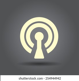 Flat icon of wifi