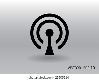 Flat icon of wifi