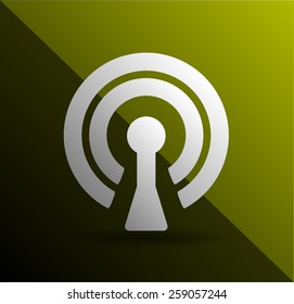 Flat icon of wifi