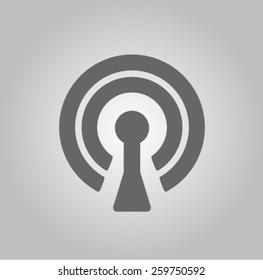 Flat icon of wifi