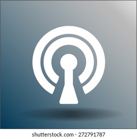 Flat icon of wifi
