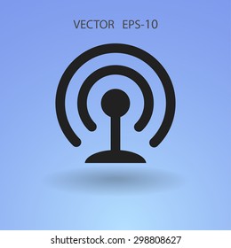 Flat icon of wifi