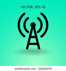Flat icon of wifi