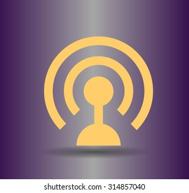 Flat icon of wifi