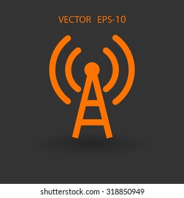 Flat icon of wifi