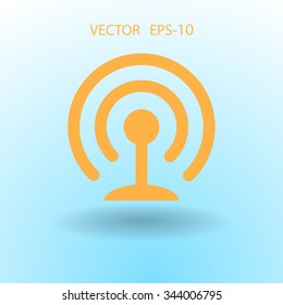 Flat icon of wifi
