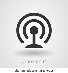 Flat icon of wifi
