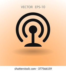 Flat icon of wifi