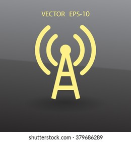 Flat icon of wifi