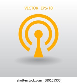 Flat icon of wifi