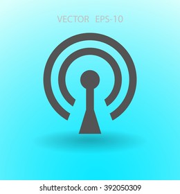 Flat icon of wifi