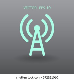 Flat icon of wifi