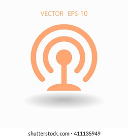 Flat icon of wifi