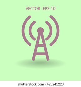 Flat icon of wifi