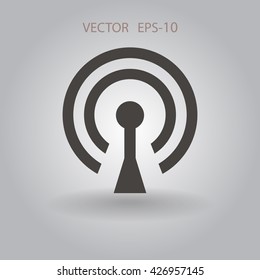 Flat icon of wifi