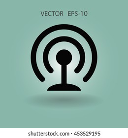 Flat icon of wifi