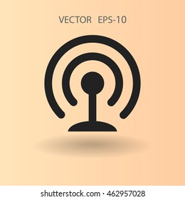 Flat icon of wifi